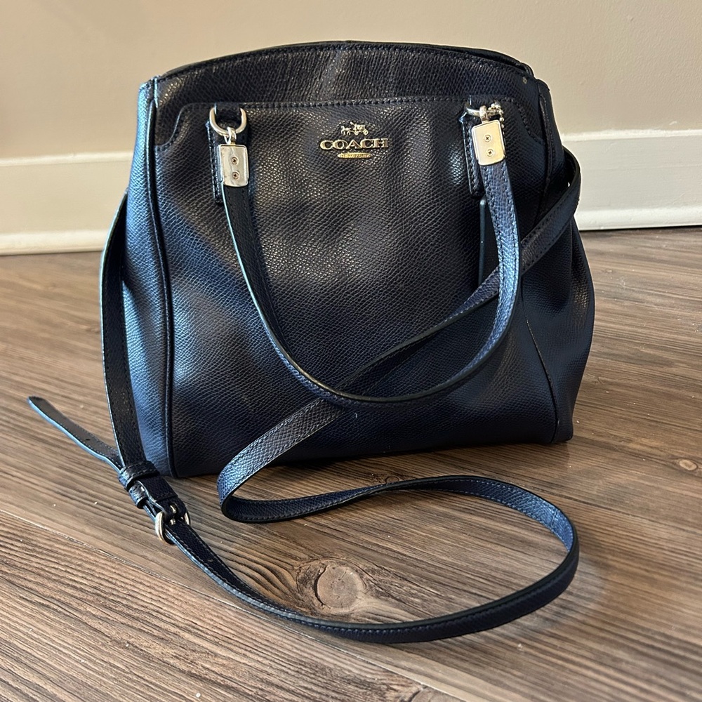 Coach Navy Leather Handbag
